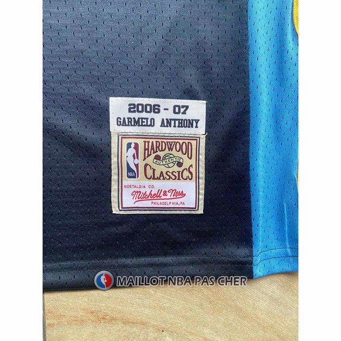 Maillot Denver Nuggets Carmelo Anthony NO 15 Mitchell & Ness 2006-07 Bleu